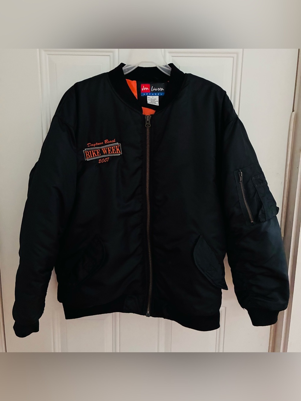 2007 Daytona bike week nylon bomber jacket size large/ embroidered
